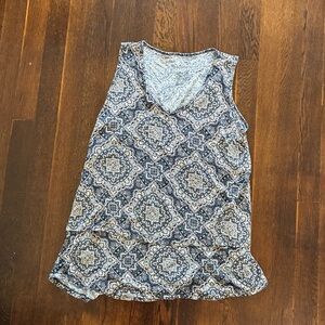 Everly Grey double-layer nursing tank top with blue mandala print size m